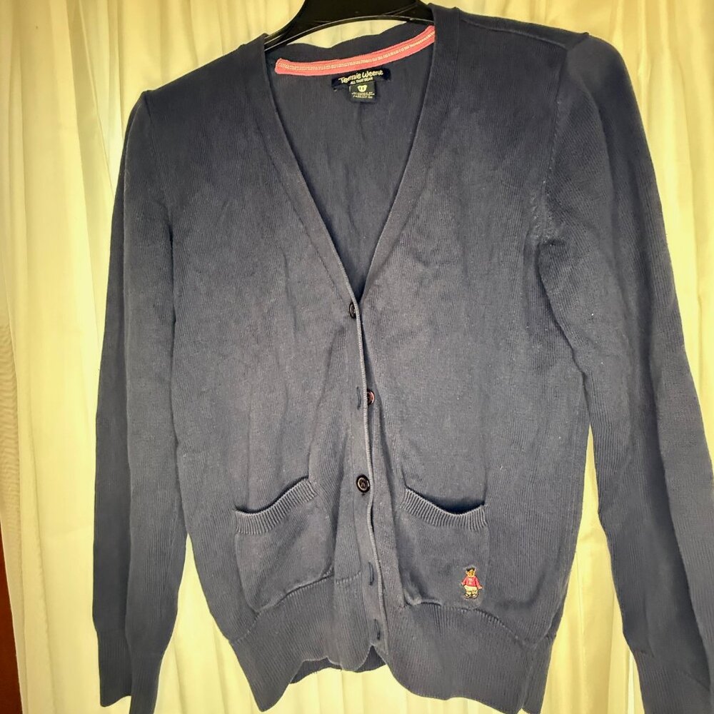 Teenie Weenie All That Bear Girls Navy Blue Knit Cardigan size L